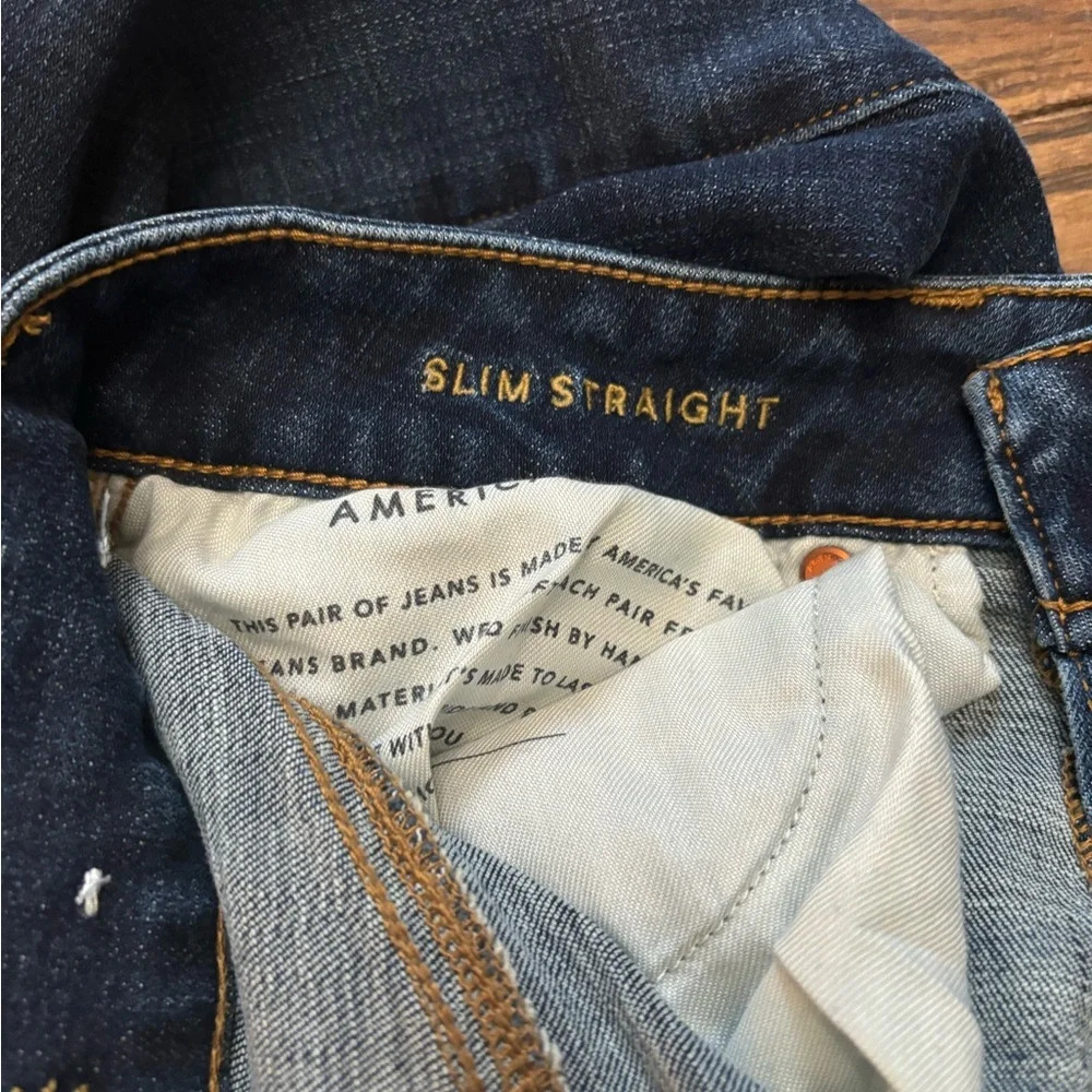 American Eagle Distressed Slim Straight Jean size 29 x 30 - Picture 6 of 6